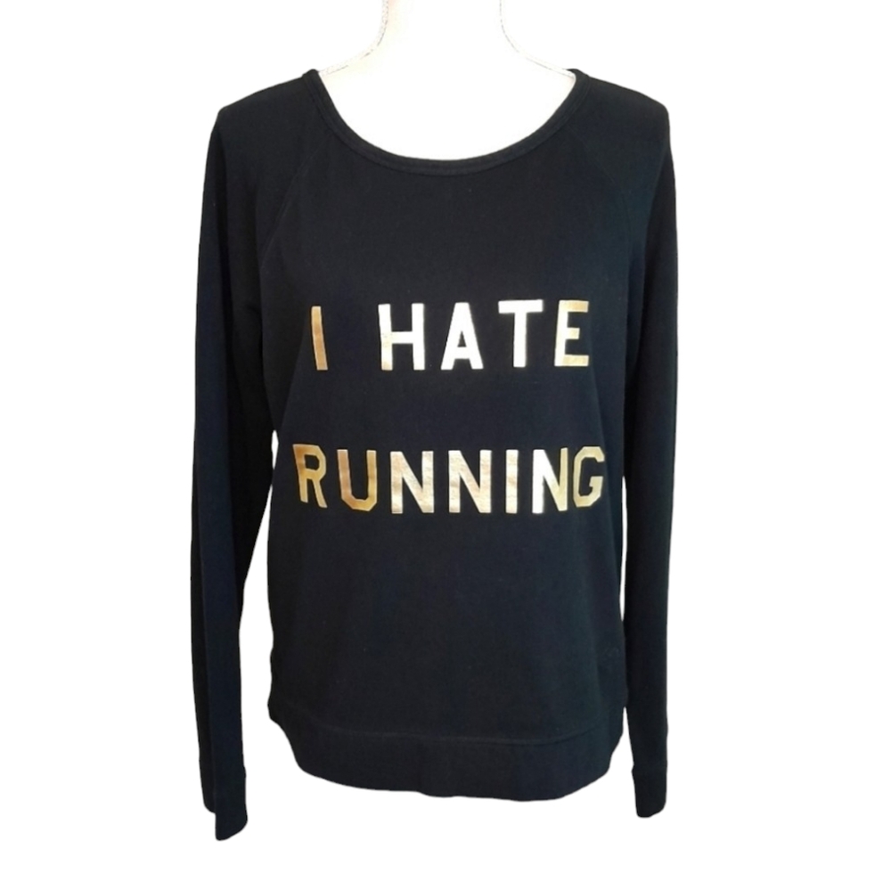 Love Express “I Hate Running” Graphic Sweater – Medium